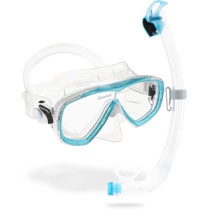 Набір для снорклінгу Cressi Estrella: маска та трубка Seal Dry, прозорий/аквамарин, універсальний розмір
