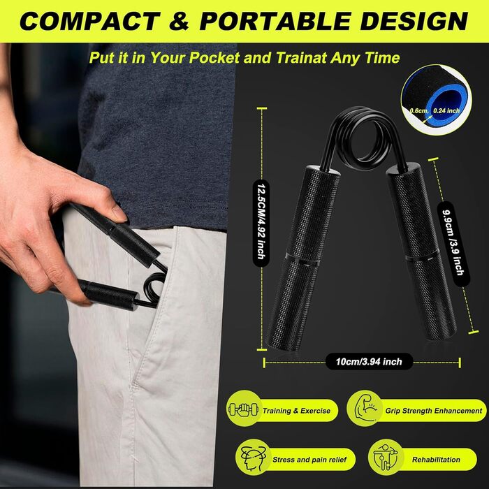 Набір для тренування рук та пальців (4 шт.), алюмінієвий підлокітний тренажер, тренажер сили хвата, тренажер м'язів рук для зміцнення хвата, нарощування м'язів та реабілітації рук (50/100/150/200 LBS)