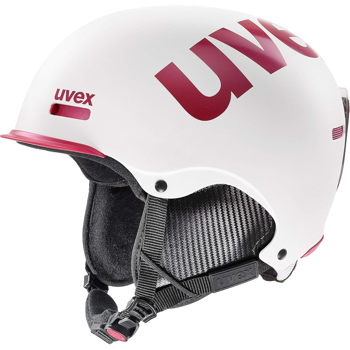 Лижний шолом Uvex HLMT 50 для жінок і чоловіків, біло-рожевий матовий, розмір 52-55 см, з індивідуальним регулюванням і вентиляцією