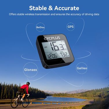 GPS велосипедний комп'ютер CYCPLUS G1, бездротовий велоспідометр, водонепроникний IPX6, лічильник кілометрів, чорний