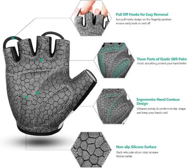Велосипедні рукавички чоловічі літні напівпальцеві MTB, рукавички для гірського велосипеда/шосе, велосипедні рукавички для відпочинку чоловічі та жіночі, дихаючі, неслизькі, амортизуючі, білі XXL
