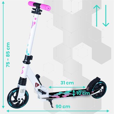 Самокат міський Bergen City Scooter Sonic - алюмінієвий, складаний, колеса PU 145мм, амортизатор, гальмо заднє, регулювання висоти, для дітей від 5 років, легкий