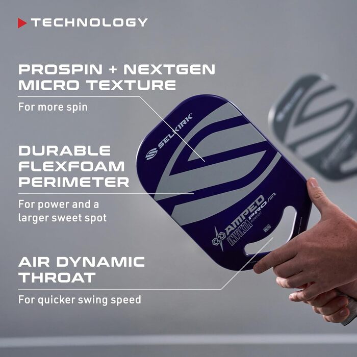 Pickleball ракетка Selkirk Sport Invikta (фіолетова, середньоважка) з посиленим контролем, збірка США