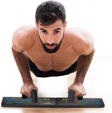 Дошка для віджимань Retoo Push up Board 13 в 1, складана та портативна, з 2 ручками для віджимань, неслизька дошка для тренування грудей для чоловіків/жінок, обладнання для домашніх тренувань