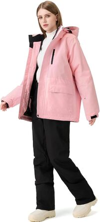 Жіночий комплект гірськолижний HOTIAN: куртка та штани, водонепроникний, вітронепроникний, теплий, для сноубордингу та гірськолижного спорту, M, DBK+BK