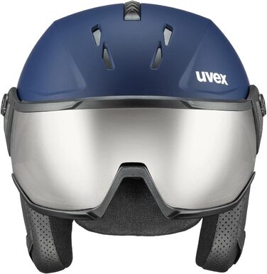Гірськолижний шолом з візором uvex Instinct, унісекс, темно-синій, 56-58 см