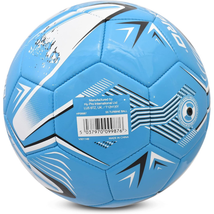 Футбольний м'яч Hy-Pro №5 (Turbine Blue) з покриттям PVC - для тренувань та ігор за будь-якої погоди