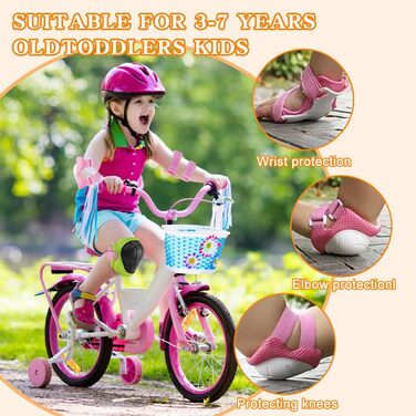 Набір наколінників Kinder 6 в 1: захист для колін, ліктів та зап'ясть. Підходить для скейтбордингу, роликів, самокатів та велосипедів (помаранчевий)