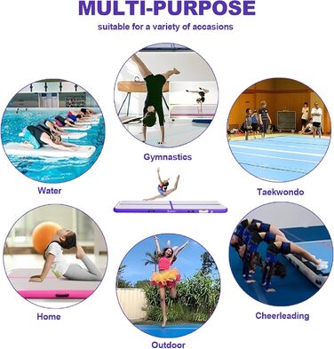 FBSPORT Airtrack Matte - килимок для гімнастики та йоги, 10/20 см, з насосом та сумкою