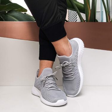 Чоловічі кросівки для бігу Feethit, сірі, дихаючі, легкі, зручні, з антиковзкою підошвою (44 EU)