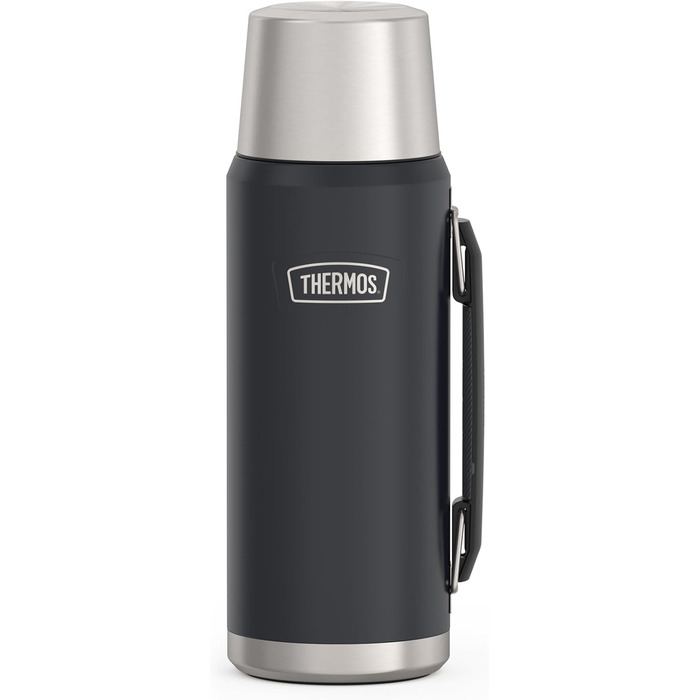 Термос Thermos Icon 1,2 л графітовий, ізольована пляшка з чашкою, тримає тепло/холод 24 години, BPA-free, для напоїв, зручна ручка, придатний для миття в посудомийці