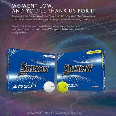 Гольф-м'ячі Srixon AD333 для чоловіків, білі, 12 шт.