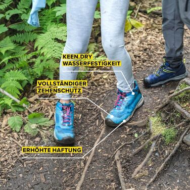 KEEN Wanduro Mid - Водонепроникні дитячі черевики для хайкінгу, Fjord Blue/Fuchsia/Purple, 38 EU