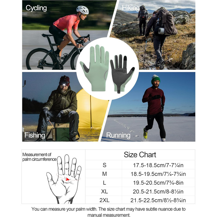 Велосипедні рукавички INBIKE для чоловіків та жінок, літні, дихаючі, MTB, без пальців, світловідбиваючі, антиковзні, для їзди на велосипеді, шосе, спорту (S, Зелений)