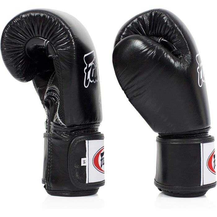 Боксерські рукавички Fairtex BGV1BR 16oz чорні для муай-тай, боксу, MMA, кікбоксингу, тренувань, дихаючі, легкі, ударопоглинаючі для чоловіків, жінок і дітей