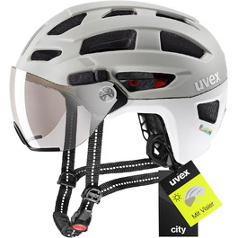 Велошолом uvex Finale Visor з LED-ліхтарем для міста, захисний візор, для жінок та чоловіків, фільтр категорії 1