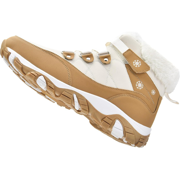 Зимові чоботи VITIKE для жінок, теплі, з підкладкою, водонепроникні, для активного відпочинку, осінь/зима, білі, зелені (39 EU, білий, коричневий)