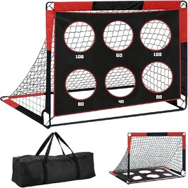 Дитячі ворота для футболу з 6 цілями, 150 x 120 x 120 см, портативні та міцні. Ідеально для школи, саду, парку