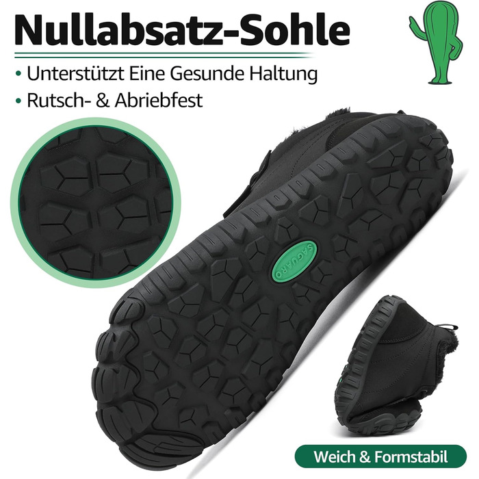 Зимові шкарпетки-тапки без шнурів SAGUARO для жінок та чоловіків, тепла підкладка, розмір EU 36-48, чорний