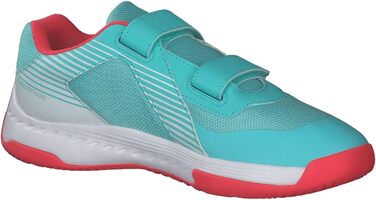 Дитячі спортивні зала-тенісні кросівки PUMA Varion V Jr. 37.5 EU, кольори: Aqua, Sunblaze, White