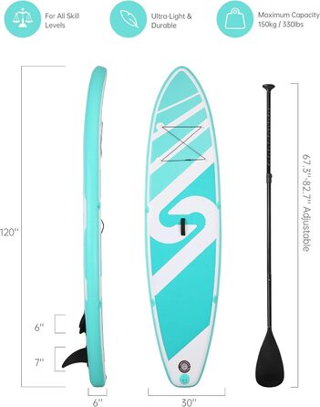 Надувний SUP Борд (Stand Up Paddle Board) з преміум аксесуарами 305x76x15см для юнаків та дорослих. Підходить для озер, річок та океану