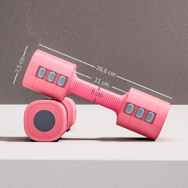 Набір гантелей з регульованою вагою, квадратна форма, універсальний, металевий сердечник, червоний