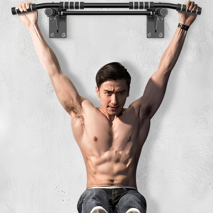 Турнік для підтягувань на стіну, для домашнього спортзалу, чорний (до 200 кг)