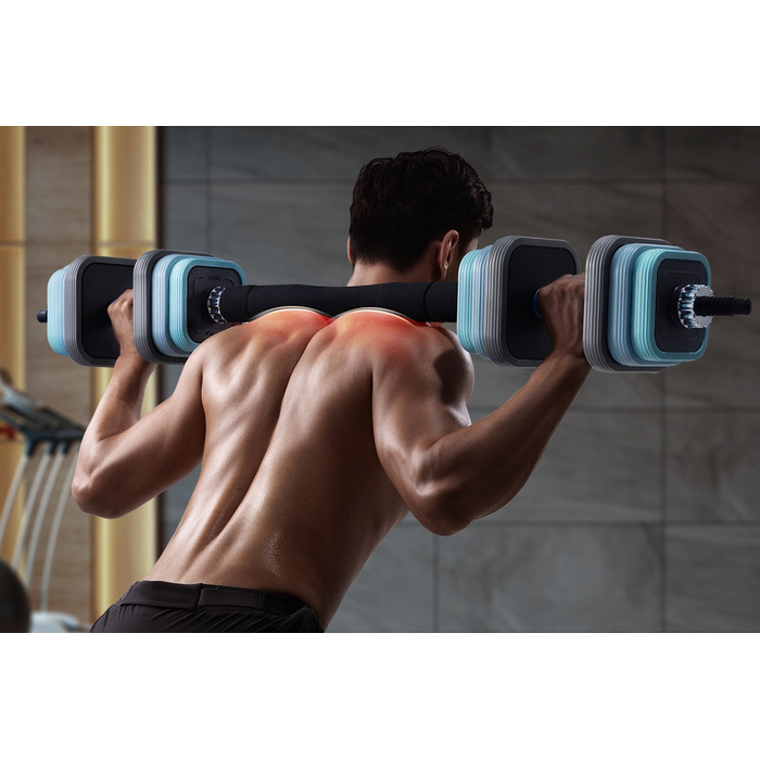 Набір розбіреміх гантелей 3 в 1 (10 кг) з грифом для тренувань вдома та в залі