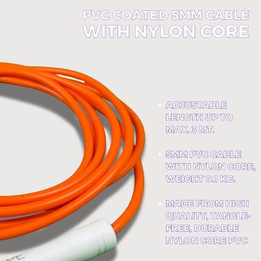 Скакалка Elevate Speed Rope MAX 5 мм, професійна, ПВХ з нейлоновим сердечником, 3 м, міцні ручки