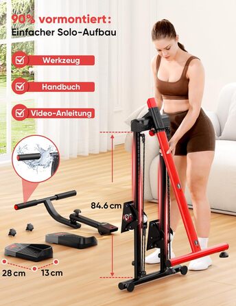 Сходи-степер YOLEO з регульованим опором для дому, складаний, 3 режими тренування, компактний кардіо-тренажер, великі платформи, 90% зібраний, з ручкою