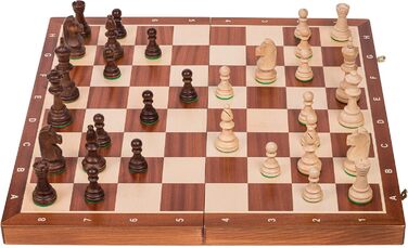 Преміум шаховий набір з махагоні Square Pro Schach №6, дошка та фігури Staunton 6, дерев'яні