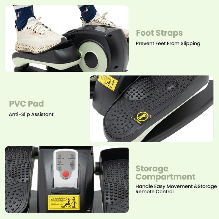 Еліптичний тренажер під стіл, електричний з масажем ніг, міні крострейнер з пультом, LCD-трекер, для молоді, літніх та дорослих