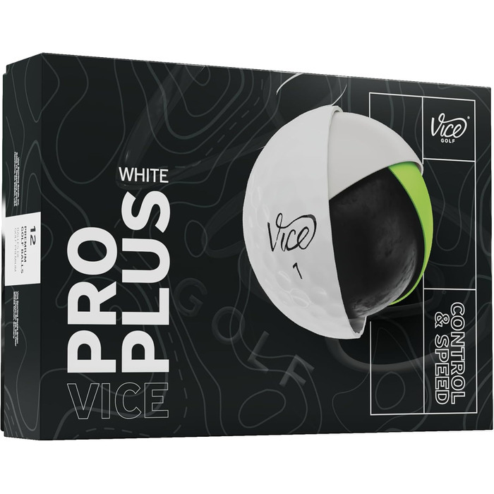 Гольф-м'ячі Vice Pro Plus 2024, білий колір, преміум-якість