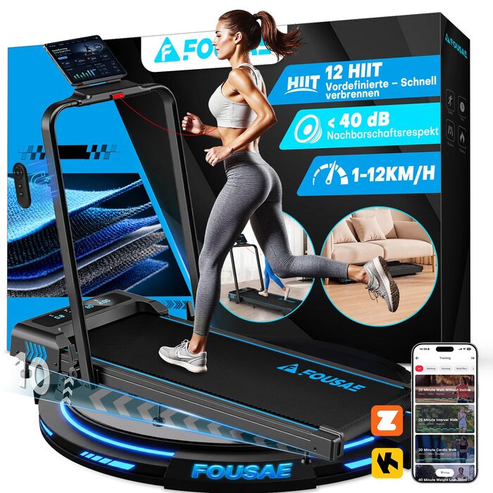 Бігова доріжка Walking Pad для дому з нахилом 9%, потужність 2.5HP, LED-дисплеєм та дистанційним керуванням, 12 програм, амортизація, до 150 кг