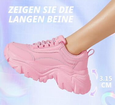 Кросівки жіночі LUCKY STEP Chunky на платформі, рожеві, 37 EU - зручні кеди на підборах