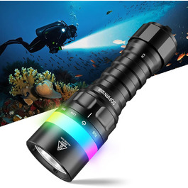 Sofirn SD08 водонепроникний ліхтар-фара LED, 3200 люмен, з LED-індикатором, 4 режими, IPX8, для дайвінгу, фотозйомки та повсякденного використання