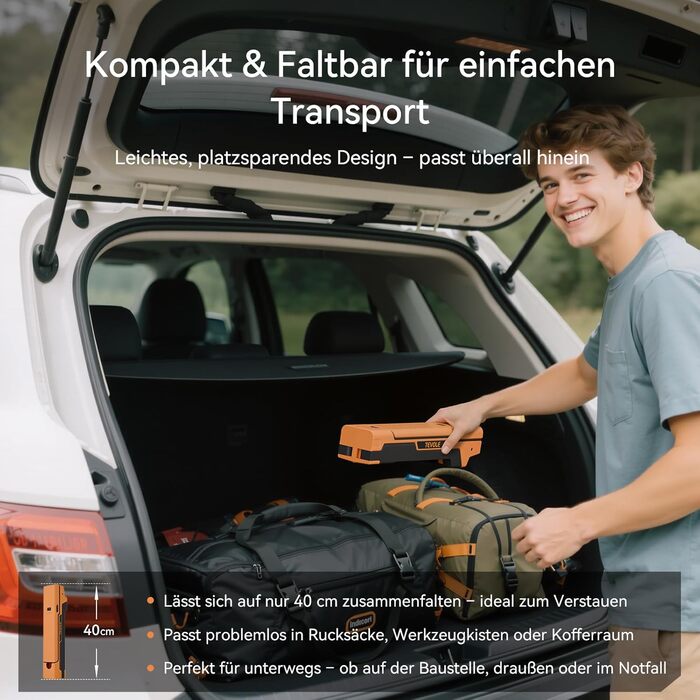 LED прожектор на штативі, 1500LM, 3 кольори світла (3000K/4500K/6000K), IP54, для відпочинку, DIY та майстерні