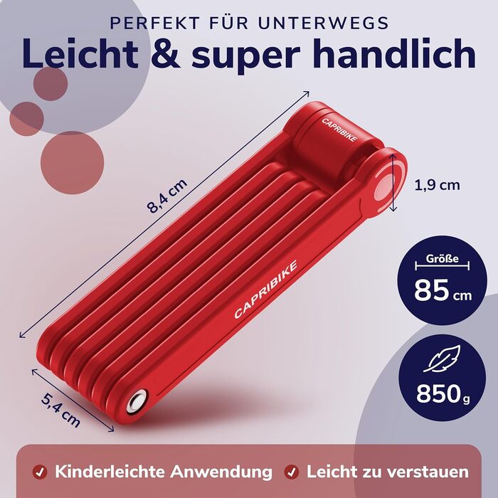 Надійне велозамок для велосипеда та електровелосипеда з рівнем захисту 10, 2 ключі, компактний, проста установка