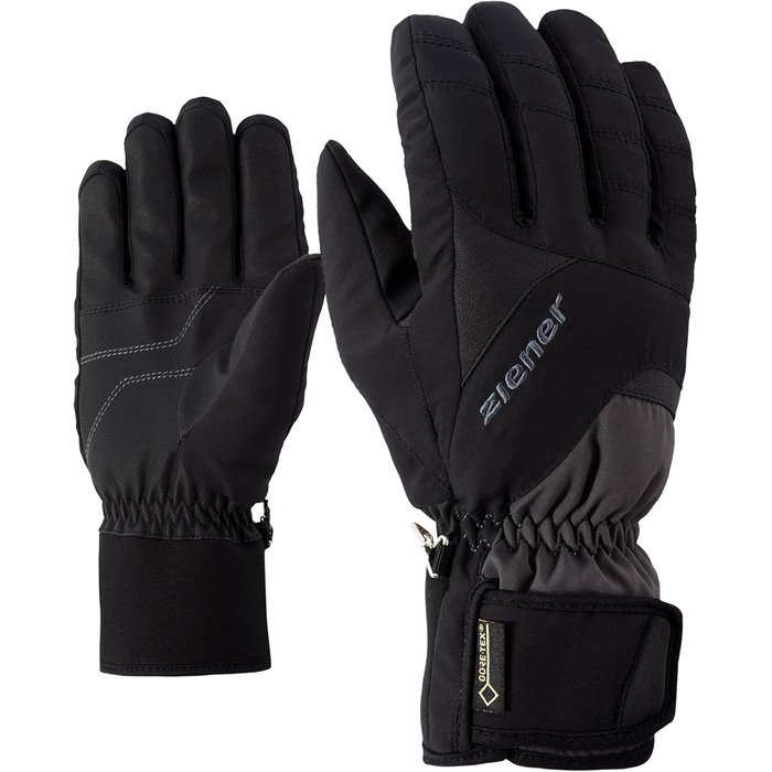 Лижні рукавички Ziener Guffert GTX, водонепроникні, дихаючі, графіт/чорний, для зимових видів спорту