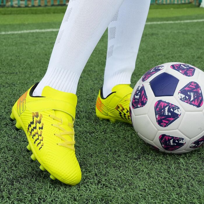 Дитячі футбольні бутси JABASIC для гри на твердих поверхнях, розмір 37 EU, колір лайм