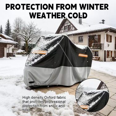 Захисний чохол для мотоцикла Motorrad 210D, водонепроникний, UV-стійкий, з світловідбиваючими смугами, для зберігання на вулиці та в приміщенні, 245 x 105 x 125 см