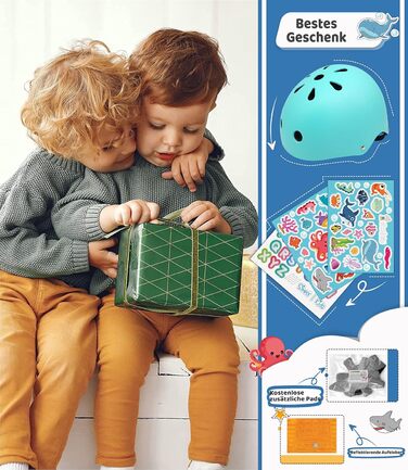 Дитячий велосипедний шолом Simply Kids з DIY-наклейками, сертифікований CPSC та CE, для скейтборду, велосипеда, самоката, розміри 46-52/52-58 см, для хлопчиків і дівчаток від 2 років