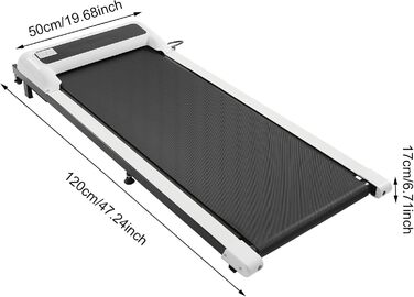 Бігова доріжка Walking Pad 2 в 1 для дому, з пультом, LCD-дисплеєм, для фітнесу під стіл, біла