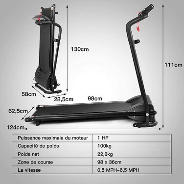 Електрична бігова доріжка COSTWAY 550 Вт, 1-12 км/год, складана фітнес-машина з Bluetooth, керуванням через додаток, 12 програм, LCD-дисплей, тримач для пристроїв, чорна
