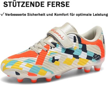 Дитячі футбольні бутси Multi Ground, професійні, легкі, для штучного поля, залу, вулиці, атлетики, тренувань, 30 EU, бежеві