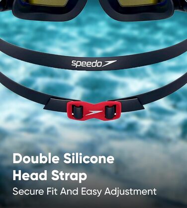 Окуляри для плавання Speedo Hydropulse унісекс | Зручна посадка | Регульована конструкція, сірі | Діоптрії 3.0, середній розмір