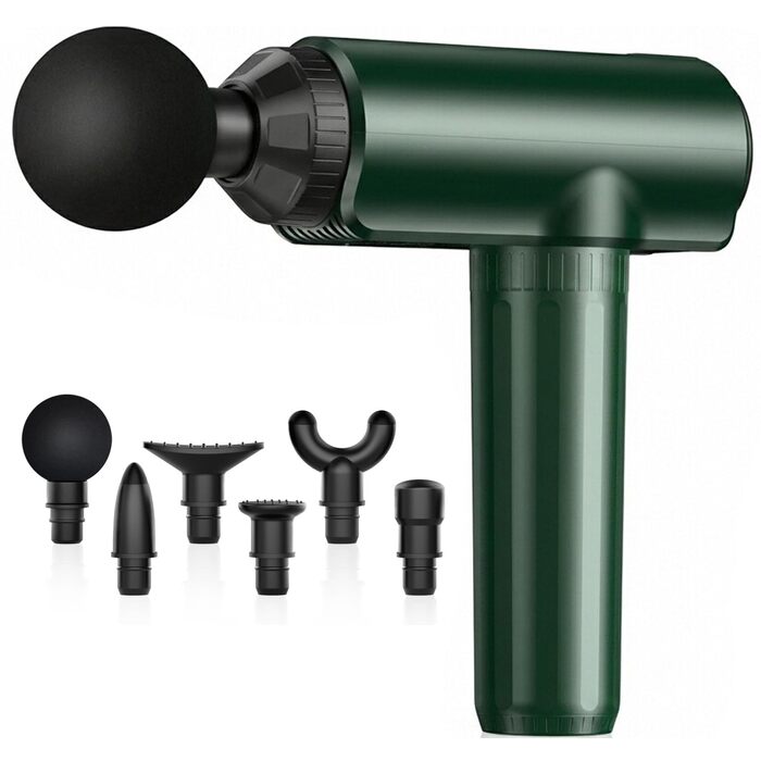 Масажер Lefity з 30 швидкостями та 6 насадками: для шиї, плечей, спини (зелений)