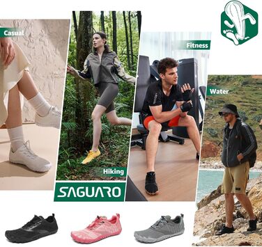 Чоловічі та жіночі трекінгові черевики SAGUARO Minimalist, дихаючі, протиковзкі, рожеві, 42 EU