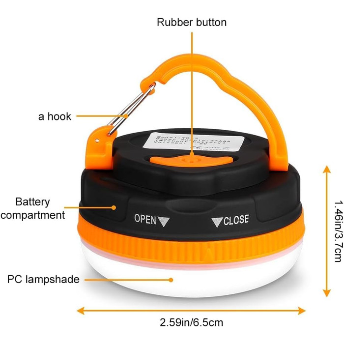 Кемпінгові ліхтарі Flintronic, 2 шт. LED, 5 режимів SOS, водонепроникні, міні-ліхтарі для намету, портативні, для пікніків, туризму, риболовлі, набір для надзвичайних ситуацій, оранжевий