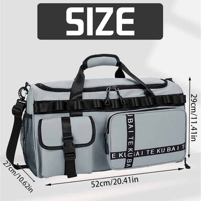 Спортивна сумка для подорожей унісекс 65Л, водонепроникна дорожня сумка з відділенням для взуття та мокрих речей, велика сумка для фітнесу та спорту (Cyan)